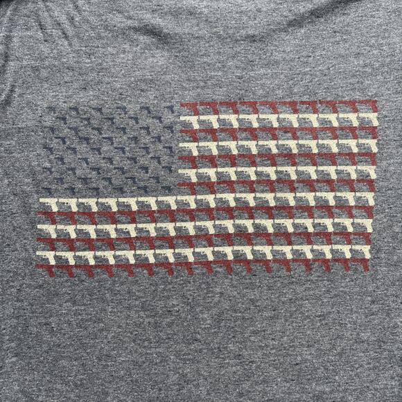 Glock Perfection Licensed Men Medium Tshirt Logo American Flag Heather Gray - Picture 16 of 16
